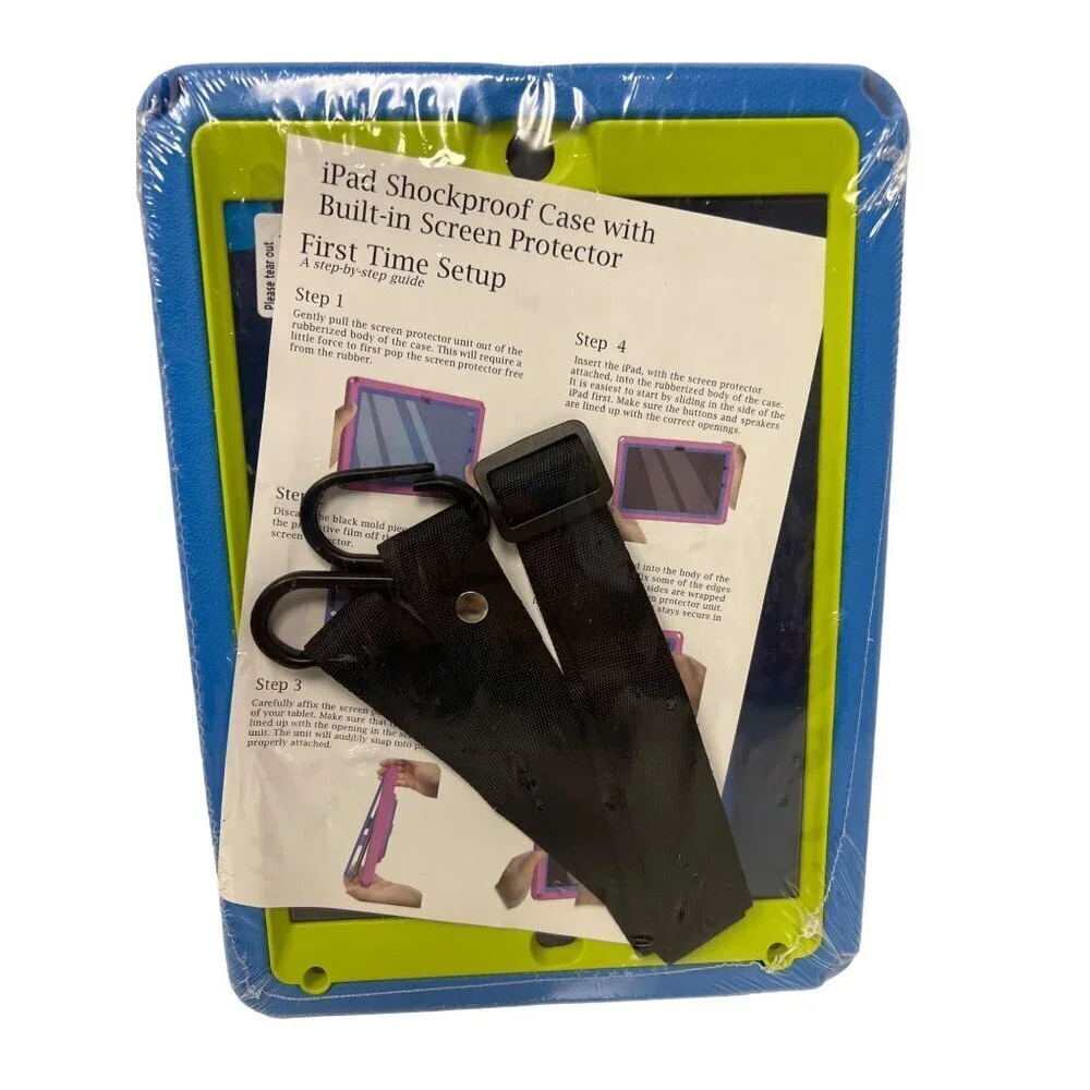 NEW Kids Sanimore iPad 5th 6th Generation Case Shockproof Bumper Stand 9.7 Blue